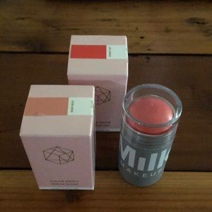Milk makeup blush and em cosmetics serum drops